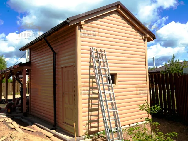 Навес для двух автомобилей с хозблоком БАЛАТОН — Фото 4