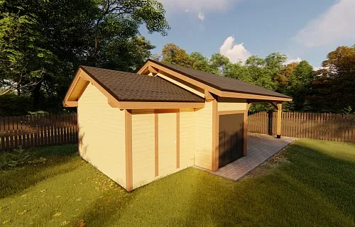 Навес для двух машин с хозблоком ФЭМИЛИ — Фото 8