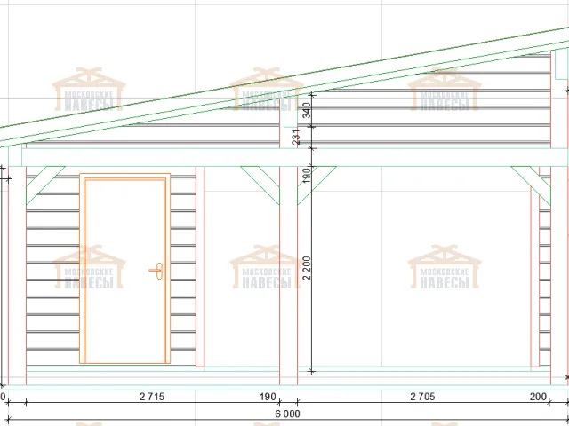 Навес для двух машин с хозблоком ОРЕГОН — Фото 10