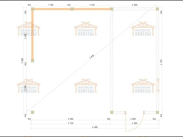 Навес для одной машины с хозблоком ЛЕГРАН — Фото 7