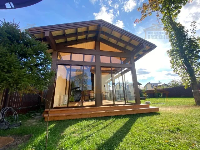 Застекленная беседка с хозблоком ЖАСМИН — Фото 6