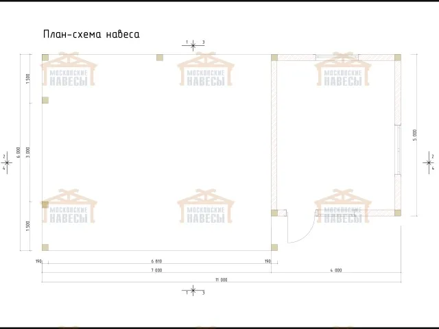 Навес для двух машин с хозблоком КОНАКОВО — Фото 7