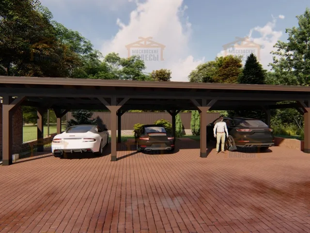 Односкатный навес для автомобилей ЛЕОН — Фото 6