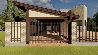 Деревянный навес для авто с ограждениями МОНТЕ-КАРЛО - миниатюра