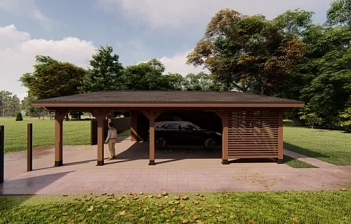 Навес для двух машин с хозблоком КОНАКОВО 2.0 — Фото 7