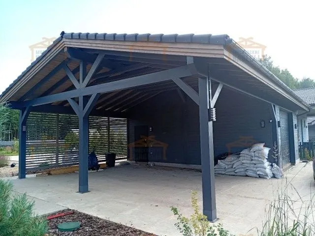 Навес для двух авто с хозблоком ПАРКВИЛЛЬ — Фото 4