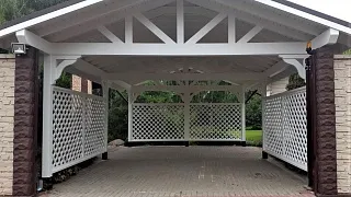 Деревянный навес для машин с перголами НИКОЛЬСКИЙ - миниатюра