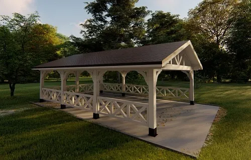 Деревянный навес для авто с ограждениями МОНТЕ-КАРЛО — Фото 3