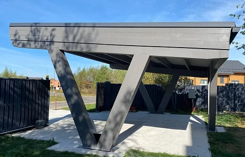 Односкатный навес для двух авто ХАЙТЕК — Фото 5