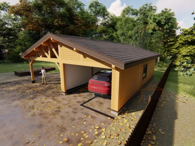 Навес гаражом и хозблоком МАКСИ 5 — Фото 2