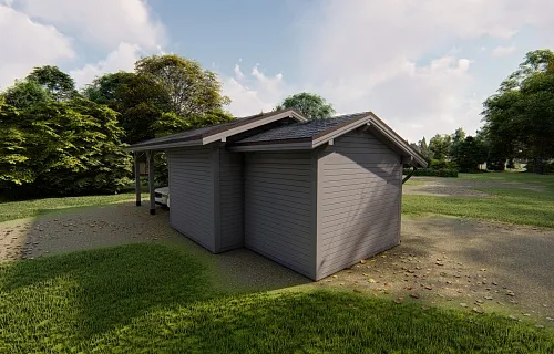 Навес для двух машин с хозблоком ФЭМИЛИ 2.0 — Фото 4