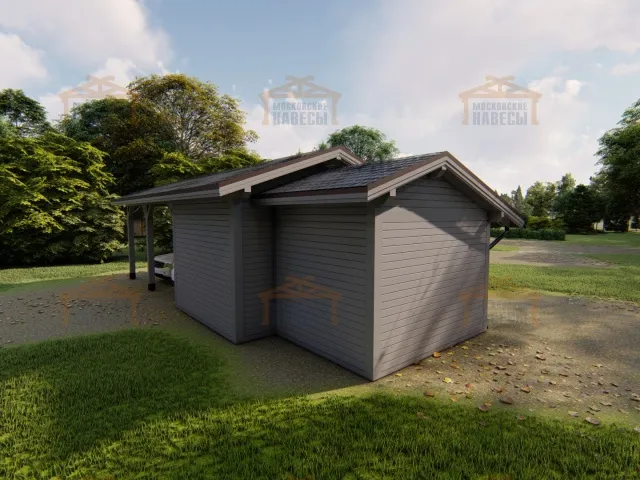 Навес для двух машин с хозблоком ФЭМИЛИ 2.0 — Фото 4