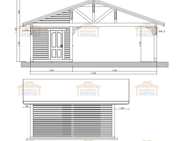 Навес для двух автомобилей с хозблоком КОНСУЛ 2.0 — Фото 10