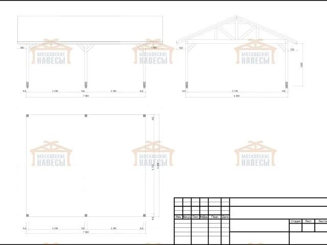 Навес для автомобилей КОРОЛЕВ — Фото 6