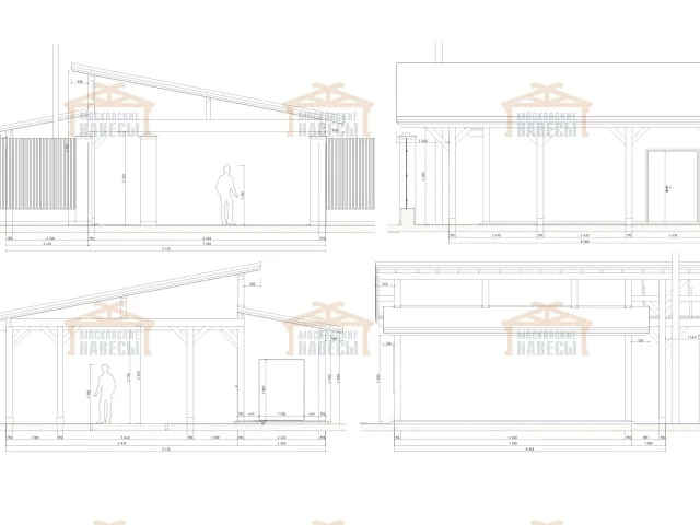 Навес для двух машин с хозблоком КОНАКОВО 2.0 — Фото 10