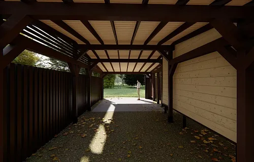 Навес для двух автомобилей с хозблоком КОЛОРАДО — Фото 4