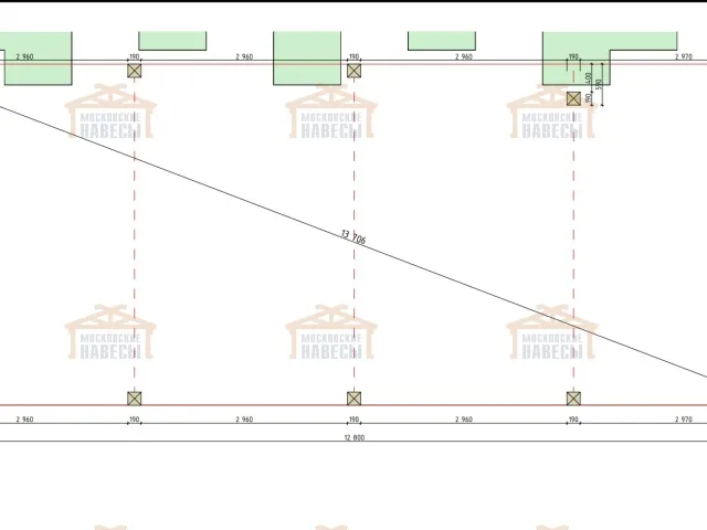 Односкатный навес для автомобилей ЛЕОН — Фото 9