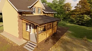 ВЕРАНДА ИЗ ДЕРЕВА ВЕКТОР - миниатюра