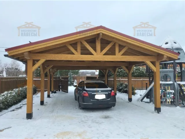 Навес для двух машин ЛИДЕР — Фото 3