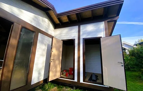 Застекленная беседка с хозблоками ТЕСЛА — Фото 5