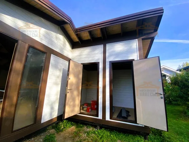 Застекленная беседка с хозблоками ТЕСЛА — Фото 5