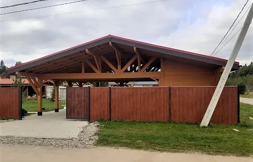 Навес для двух машин с хозблоком ВИКИНГ — Фото 10