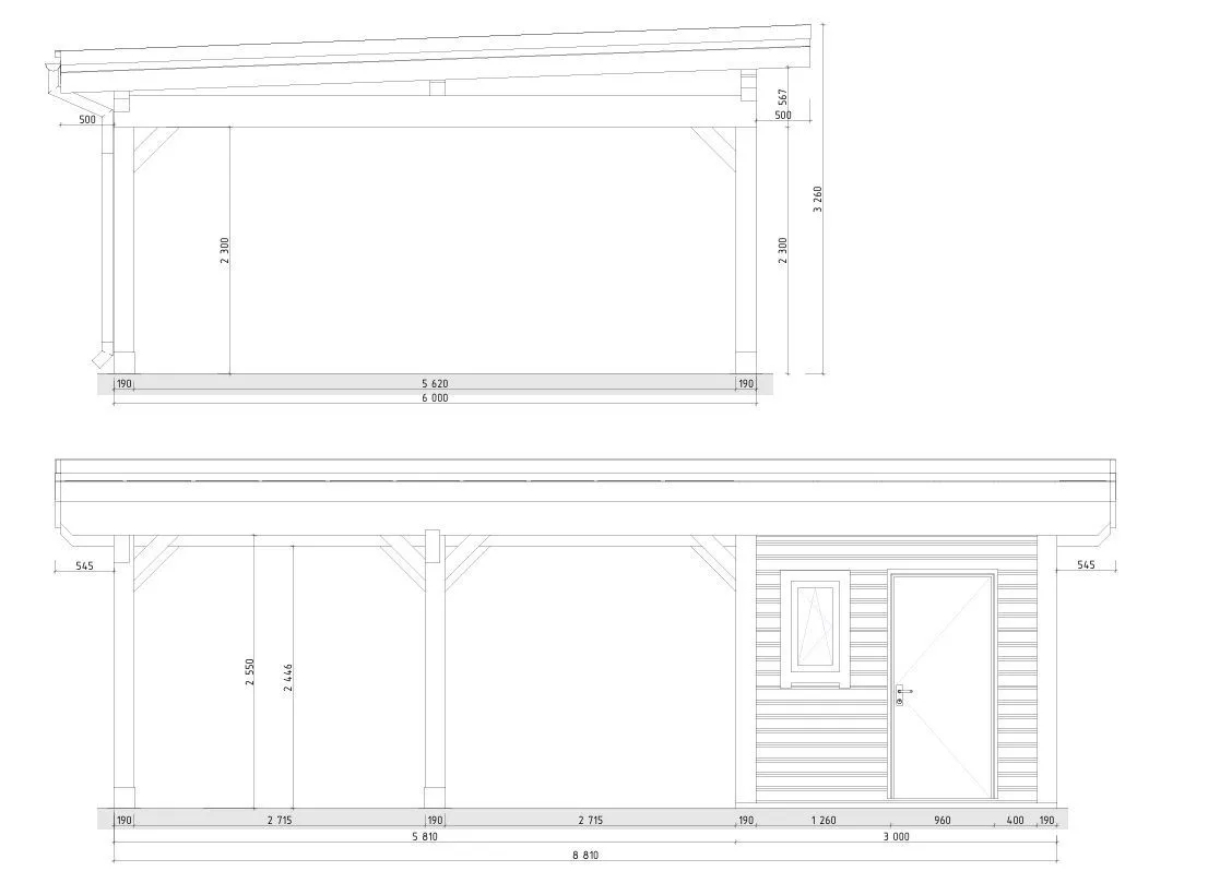 Навес для двух машин с хозблоком ФЛЭТ 1.0 — Фото 8