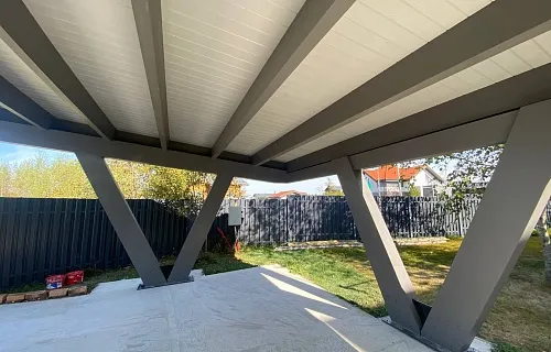 Односкатный навес для двух авто ХАЙТЕК — Фото 4