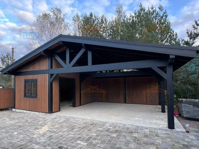 Навес для двух автомобилей с хозблоком БАВАРИЯ MAXI 2.0 — Фото 6