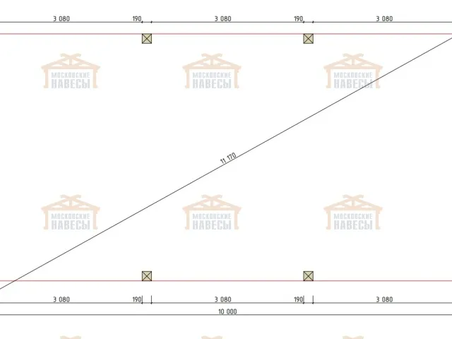 Односкатный навес для авто БЕРГАМО — Фото 5