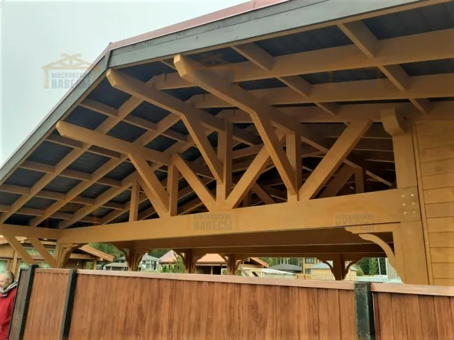 Навес для двух машин с хозблоком ВИКИНГ — Фото 11