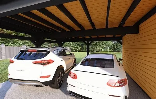 Навес для двух машин с хозблоком ФЛЭТ 2.0 — Фото 6