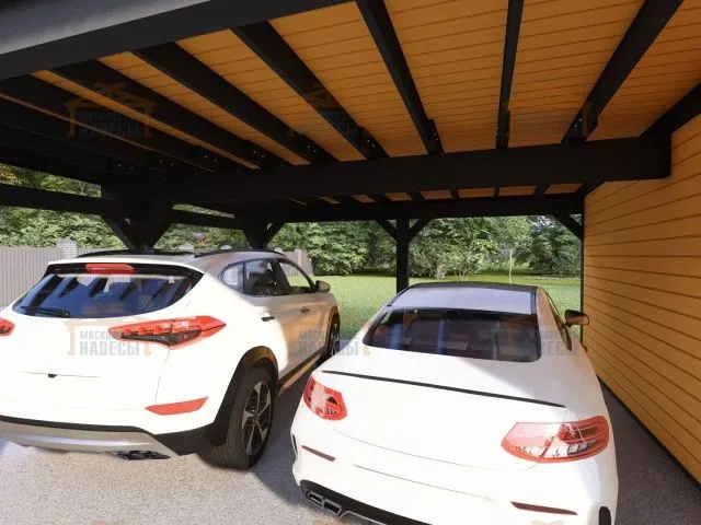 Навес для двух машин с хозблоком ФЛЭТ 2.0 — Фото 6