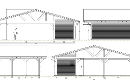 Навес для двух машин с хозблоком ВИКИНГ — Фото 16