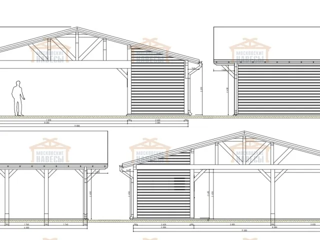 Навес для двух машин с хозблоком ВИКИНГ — Фото 16