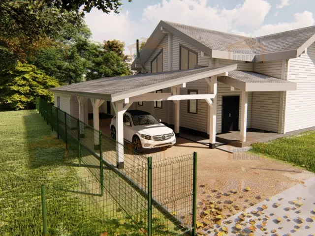 Навес с гаражом МЕДВЕЖИЙ — Фото 6