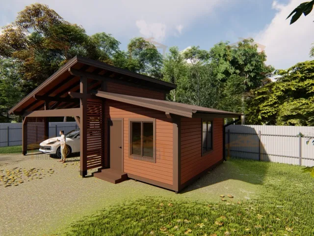 Навес для двух машин с хозблоком КОНАКОВО — Фото 9