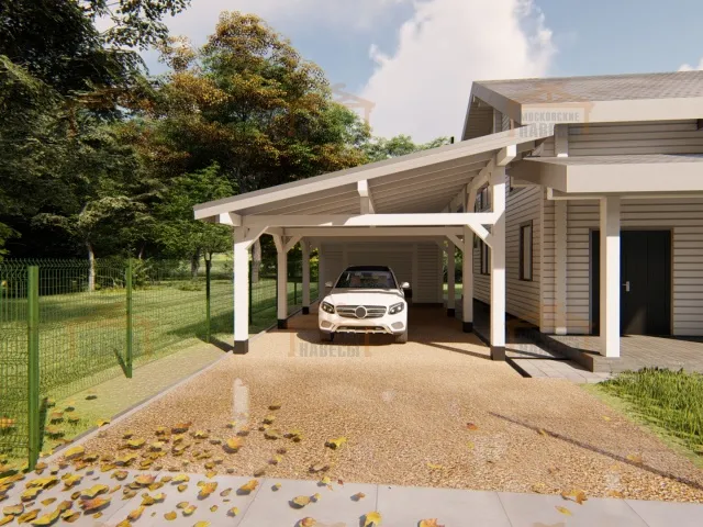 Навес с гаражом МЕДВЕЖИЙ — Фото 7