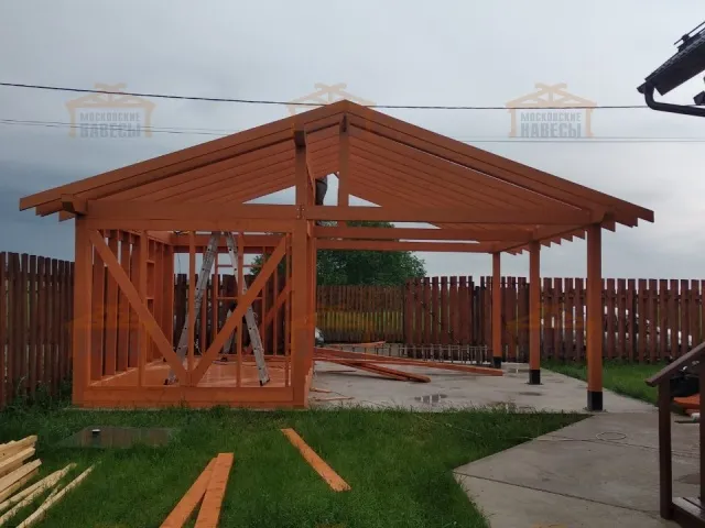 Навес для одного авто с хозблоком ВЕЛИГОРСКИЙ — Фото 6