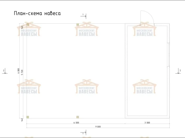 Навес для двух машин с хозблоком РИВЬЕРА — Фото 9