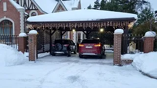 Деревянный навес для двух авто ЛАМБЕРИ - миниатюра