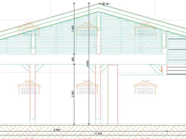 Навес для двух машин с хозблоком ВИКИНГ 2.0 — Фото 14