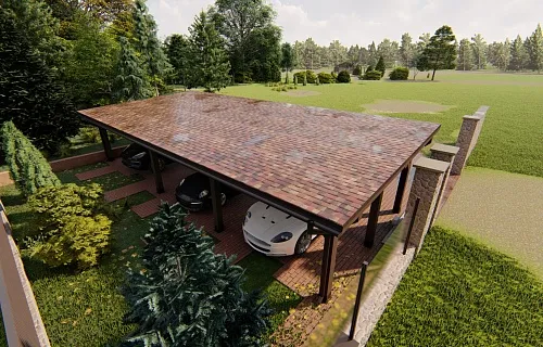 Односкатный навес для автомобилей ЛЕОН — Фото 8