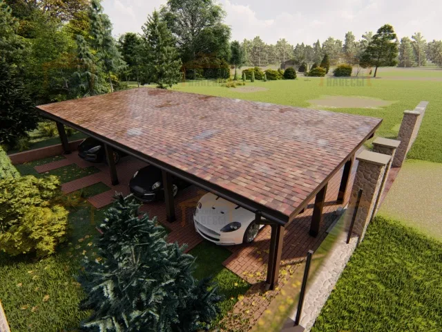 Односкатный навес для автомобилей ЛЕОН — Фото 8