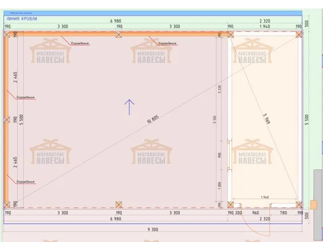 Навес односкатный с хозблоком УСАДЬБА — Фото 9