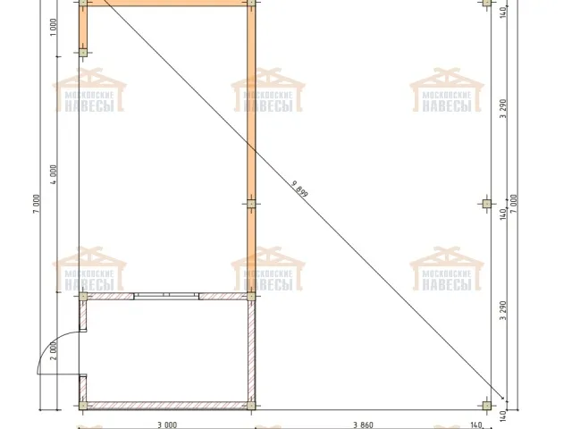Навес с хозблоком и беседкой СКАНДИ — Фото 5