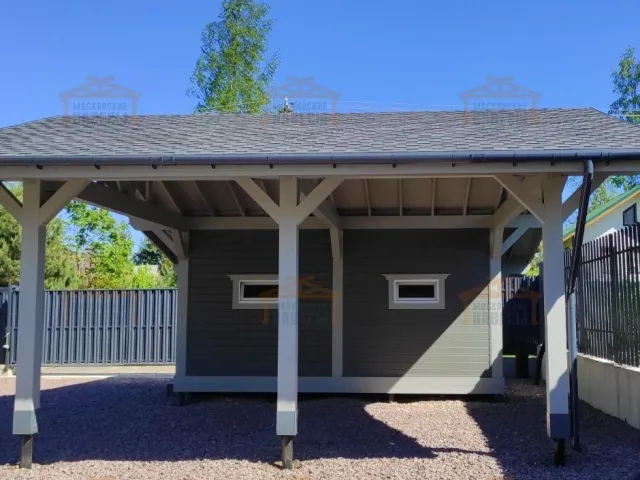 Навес для двух автомобилей с хозблоком КАРЕЛИЯ 2.0 — Фото 3