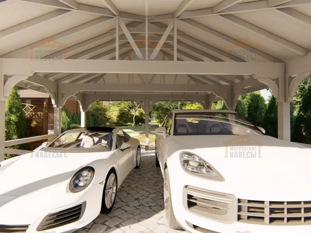 Навес для двух машин РЕНЕССАНС — Фото 13