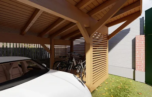 Деревянный навес для двух авто НИКОЛИНСКИЙ — Фото 8