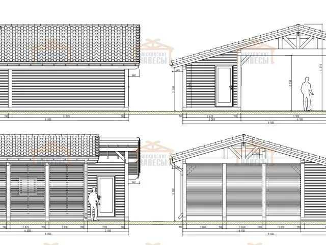 Навес для двух машин с хозблоком ИСТРА — Фото 8